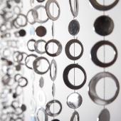 DecoStar™ 6ft "Hip Circle" Beaded Curtain in Metallic Silver