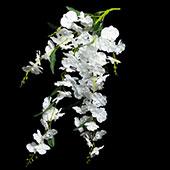 Artificial Drooping Flower w/ Leaves White