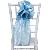 DecoStar™ 9" Satin Flower Chair Accent - Baby Blue
