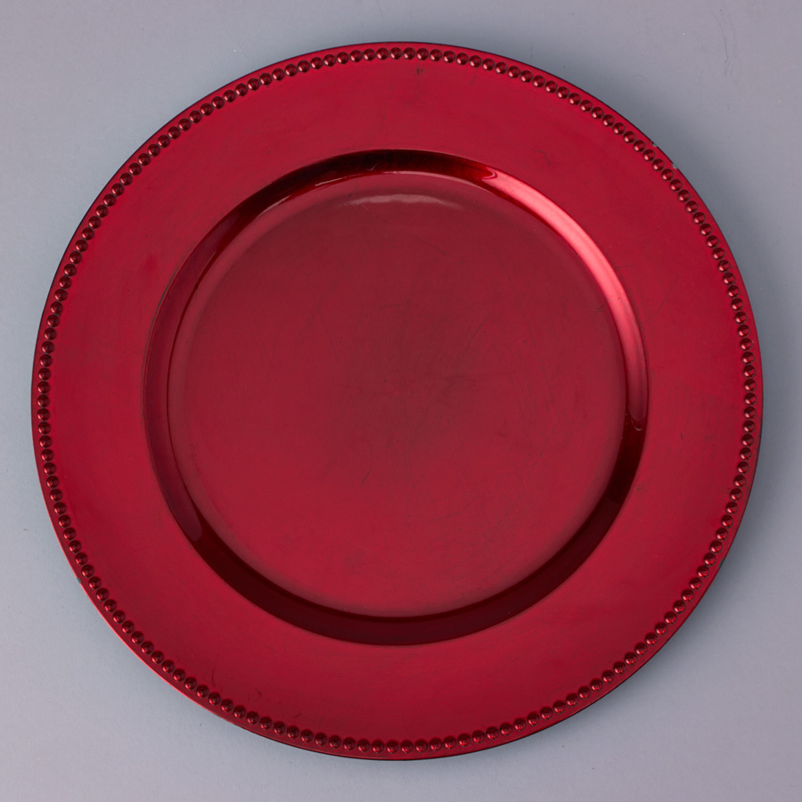 Red Plastic Charger Plates | Red Charger Plates Bulk