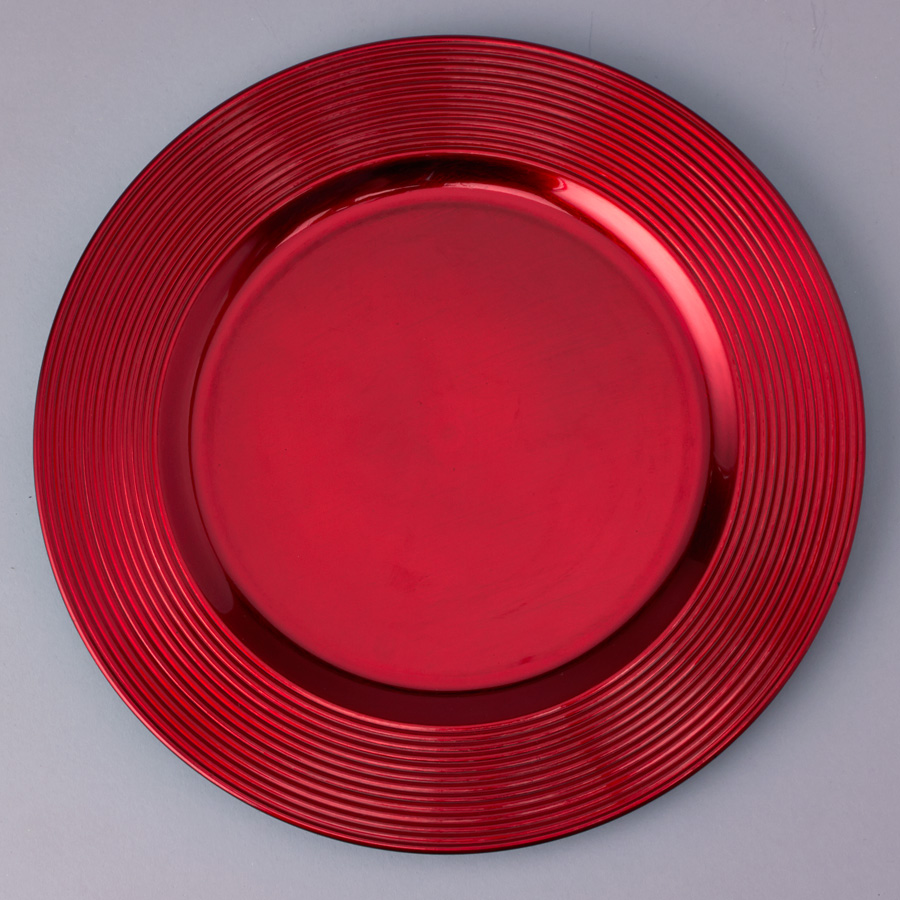Decostar™ Plastic Charger Plate 13" Red 24 Pieces