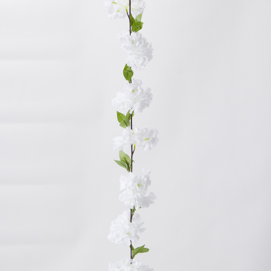 White 68 Artificial Flower Garland