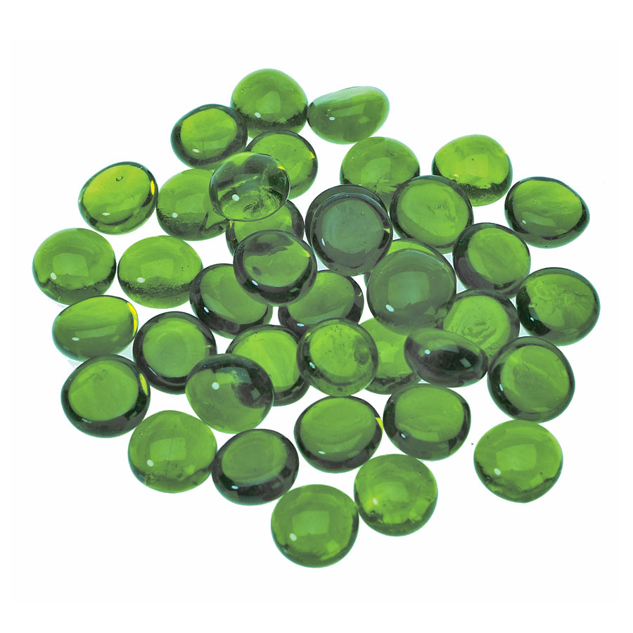 Glass Flat Marbles, Green