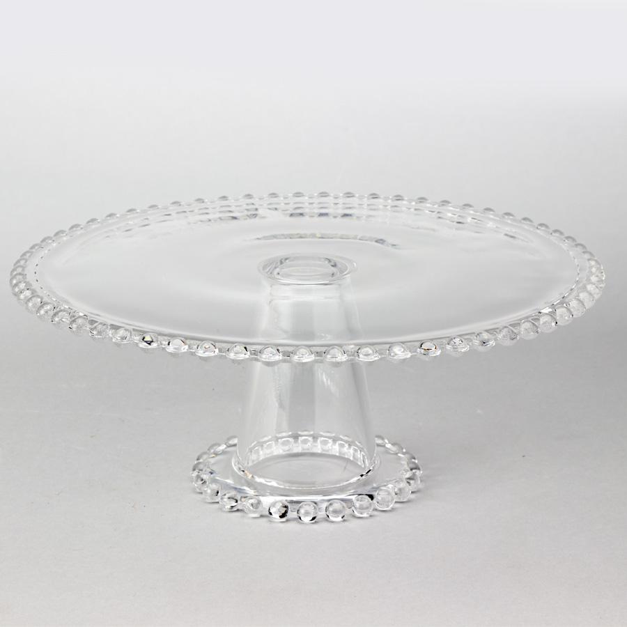 Decostar™ Glass Beaded Edge Pedestal Cake Stand 12" 8 Pieces