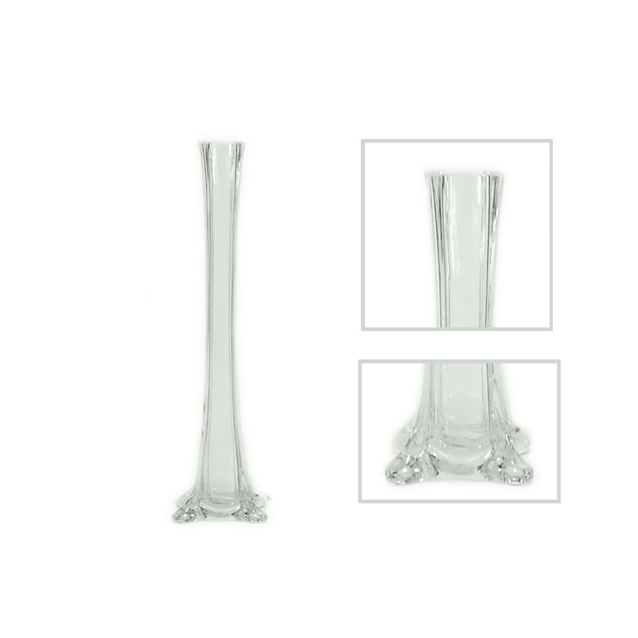Decostar™ Glass Eiffel Tower Vase 12" 24 Pieces