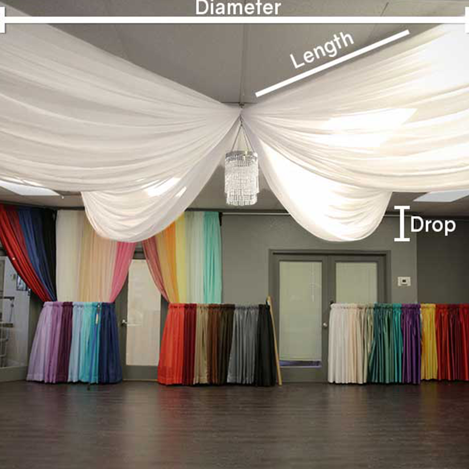 Cheap 3 Panels Reusable Wedding Arch Draping Fabric 2FT x 18FT (70