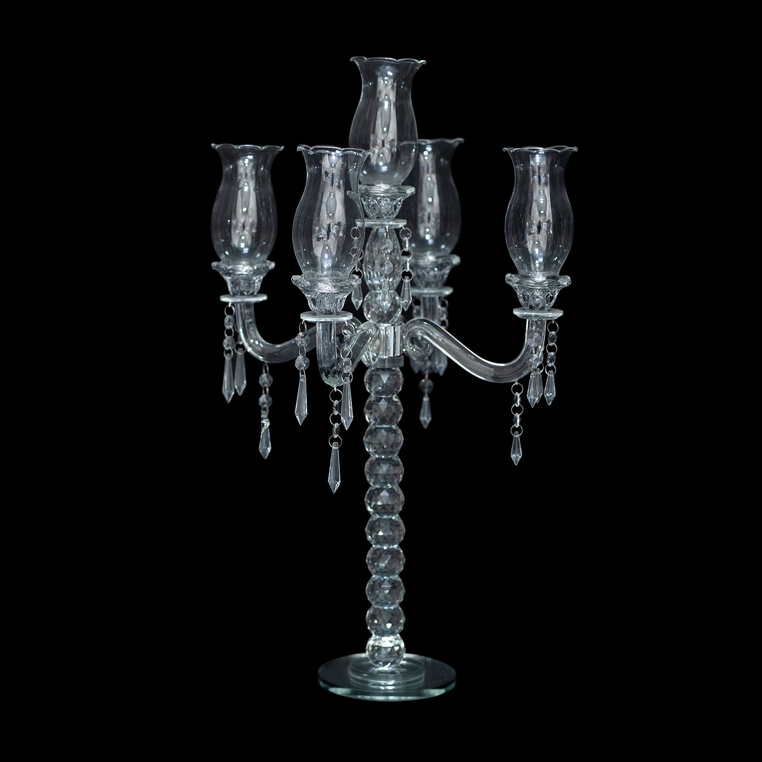 Decostar™ Crystal Candelabra 5 arm Glass Hurricane globes