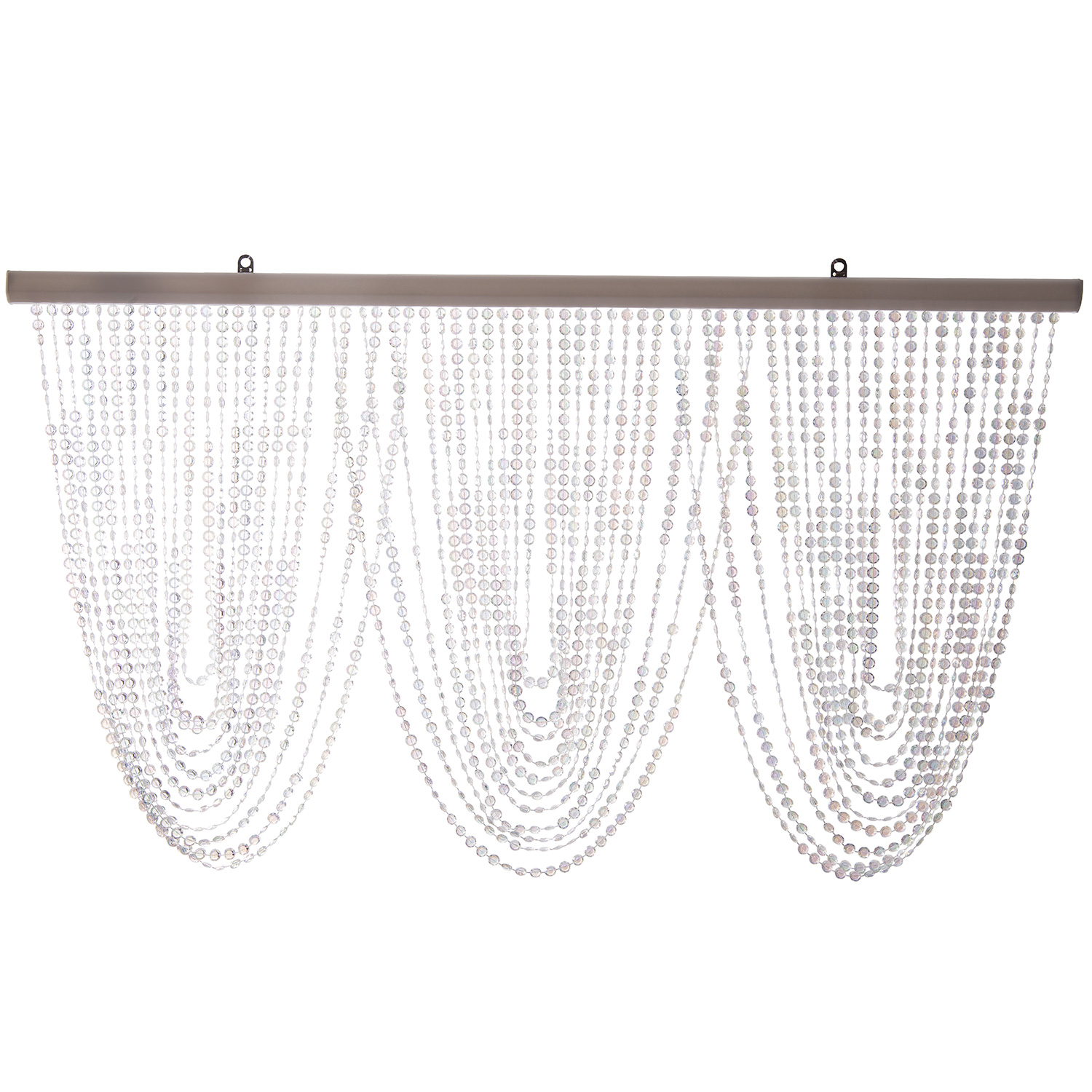 DecoStar™ Crystal Iridescent Diamond Cut Curtain Header Rods -Swag Pattern