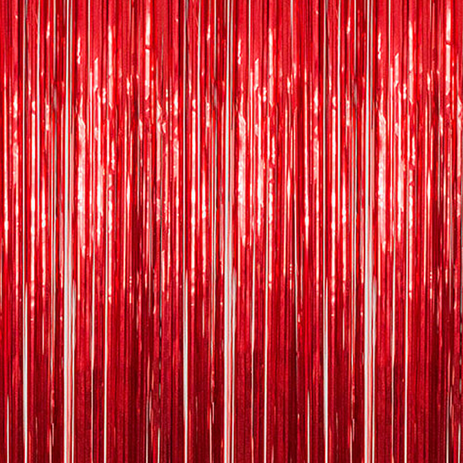 Red - Metallic Fringe Curtain - Many Size Options