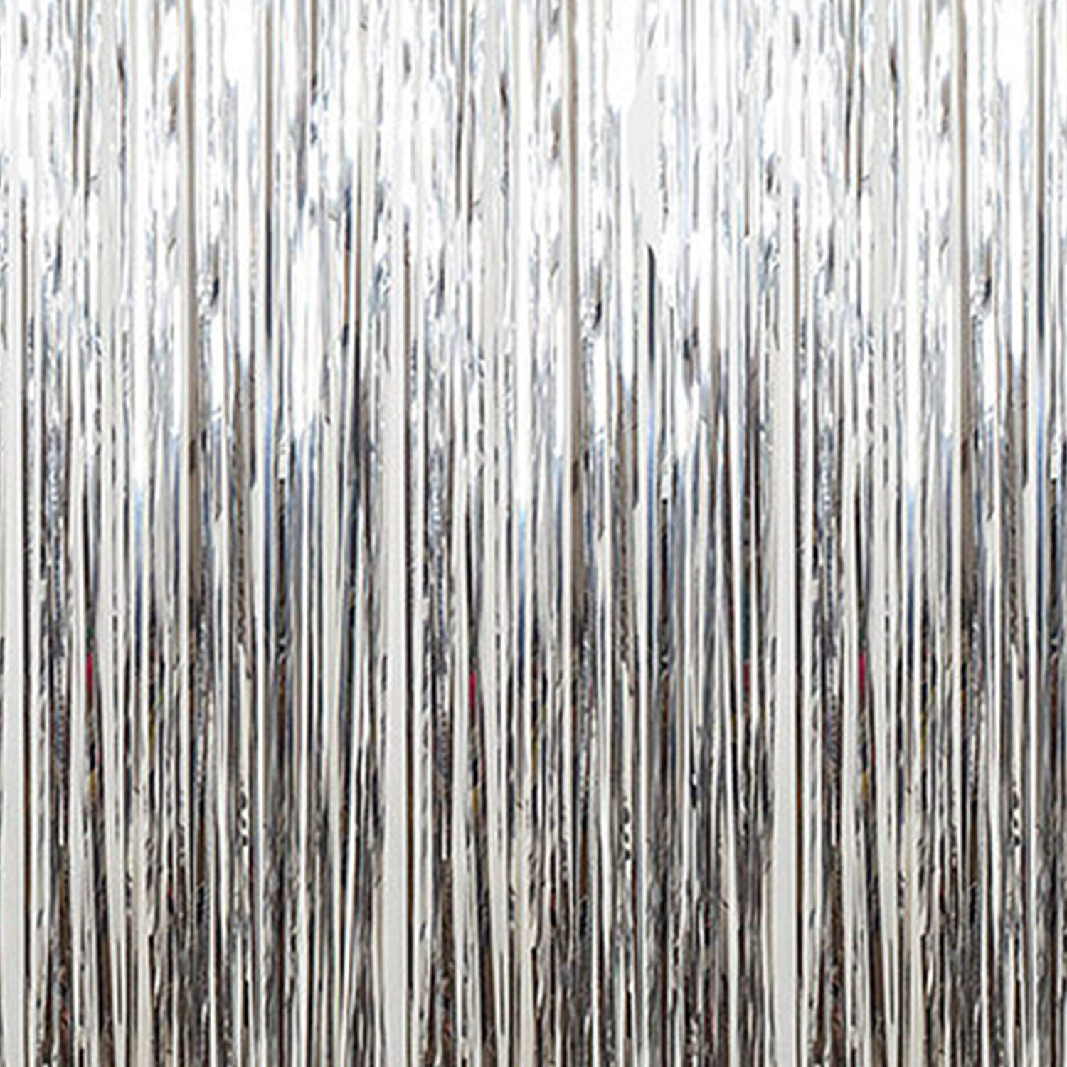 Silver - Metallic Fringe Curtain - Many Size Options
