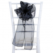 DecoStar™ 9" Sheer Flower Chair Accent - Black