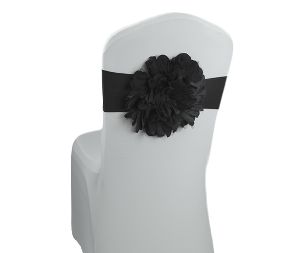 Flower Chair Sashes Black Chair Sashes Event Supply