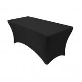 6' x 30" Banquet 210 GSM Better Quality/Best Value Spandex Table Cover - Black