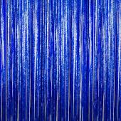 Blue - Cracked Ice Fringe Curtain - Many Size Options