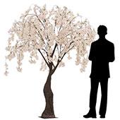 6FT Drooping Cherry Blossom Tree - Floor or Grand Centerpiece - 10 Interchangeable Branches - Blush/Light Pink