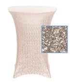 Perfect Fit Sequin Spandex Cocktail Table Cover 30"-32" Round - Blush/Rose Gold