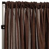 *FR* Extra Wide Crushed Taffeta "Tergalet" Drape Panel by Eastern Mills 9ft Wide w/ 4" Sewn Rod Pocket - Brown