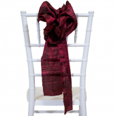 DecoStar™ 9" Crushed Taffeta Flower Chair Accent - Burgundy