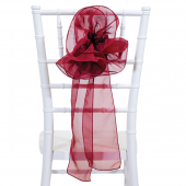 DecoStar™ 9" Sheer Flower Chair Accent - Burgundy