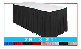 21ft Pleated Table Skirt for 29 in. High Tables (21\' x 29\")