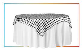 70\" Square 175 GSM Polyester Checkered Tablecloth