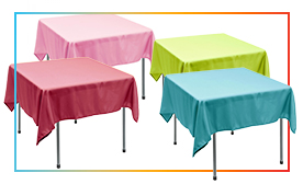 70\" x 70\" Square Economy Polyester Tablecloth
