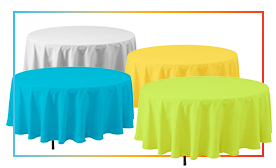 90\" Round Economy Polyester Tablecloth