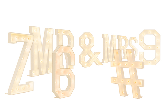 Large Wood Marquee Letters & Symbols