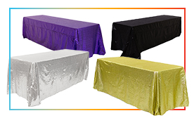 Standard Sequin Tablecloths  90 x 156