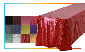 Standard Sequin Tablecloths  90 x 156