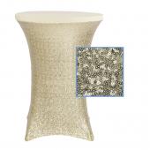 Perfect Fit Sequin Spandex Cocktail Table Cover 30"-32" Round - Champagne