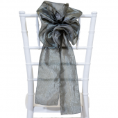 DecoStar™ 9" Crushed Taffeta Flower Chair Accent - Charcoal