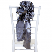 DecoStar™ 9" Satin Flower Chair Accent - Charcoal