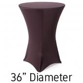200 GSM Grade A Quality Spandex Hi-Boy Table Cover - Chocolate Brown - Cocktail Table - 36" Diameter