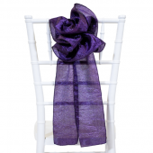 DecoStar™ 9" Crushed Taffeta Flower Chair Accent - Dark Purple