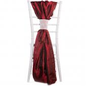 DecoStar™ Crushed Taffeta Single Piece Simple Back Chair Accent - Burgundy