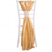 DecoStar™ Crushed Taffeta Single Piece Simple Back Chair Accent - Light Gold