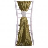 DecoStar™ Crushed Taffeta Single Piece Simple Back Chair Accent - Olive