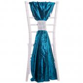 DecoStar™ Crushed Taffeta Single Piece Simple Back Chair Accent - Teal