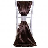 DecoStar™ Satin Single Piece Simple Back Chair Accent - Dark Brown