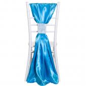 DecoStar™ Satin Single Piece Simple Back Chair Accent - Sky Blue