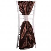 DecoStar™ Taffeta Single Piece Simple Back Chair Accent - Chocolate Brown