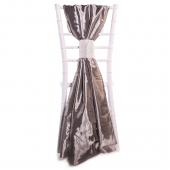 DecoStar™ Taffeta Single Piece Simple Back Chair Accent - Silver