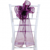 DecoStar™ 9" Sheer Flower Chair Accent - Eggplant