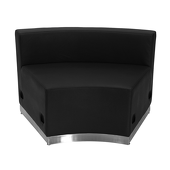 Titan Series Black Leather Concave Chair With Brushed Stainless Steel Base