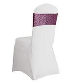Sequin & Spandex Chair Band by Eastern Mills - Fuchsia - 10 Pack