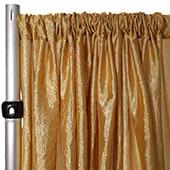 *FR* Extra Wide Crushed Taffeta "Tergalet" Drape Panel by Eastern Mills 9ft Wide w/ 4" Sewn Rod Pocket - Gold