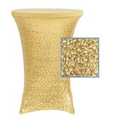 Perfect Fit Sequin Spandex Cocktail Table Cover 30"-32" Round - Gold