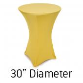 200 GSM Grade A Quality Spandex Hi-Boy Table Cover - Gold - Cocktail Table - 30" Diameter