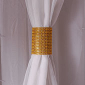 DecoStar™ Gold Rhinestone Mesh Velcro Band / Curtain Tie